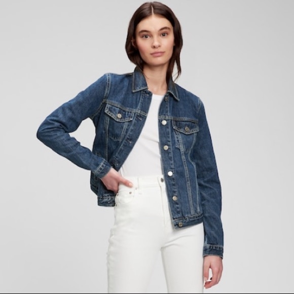 GAP | Icon Denim Jacket - Dark Indigo - Women’s Small - Picture 1 of 5